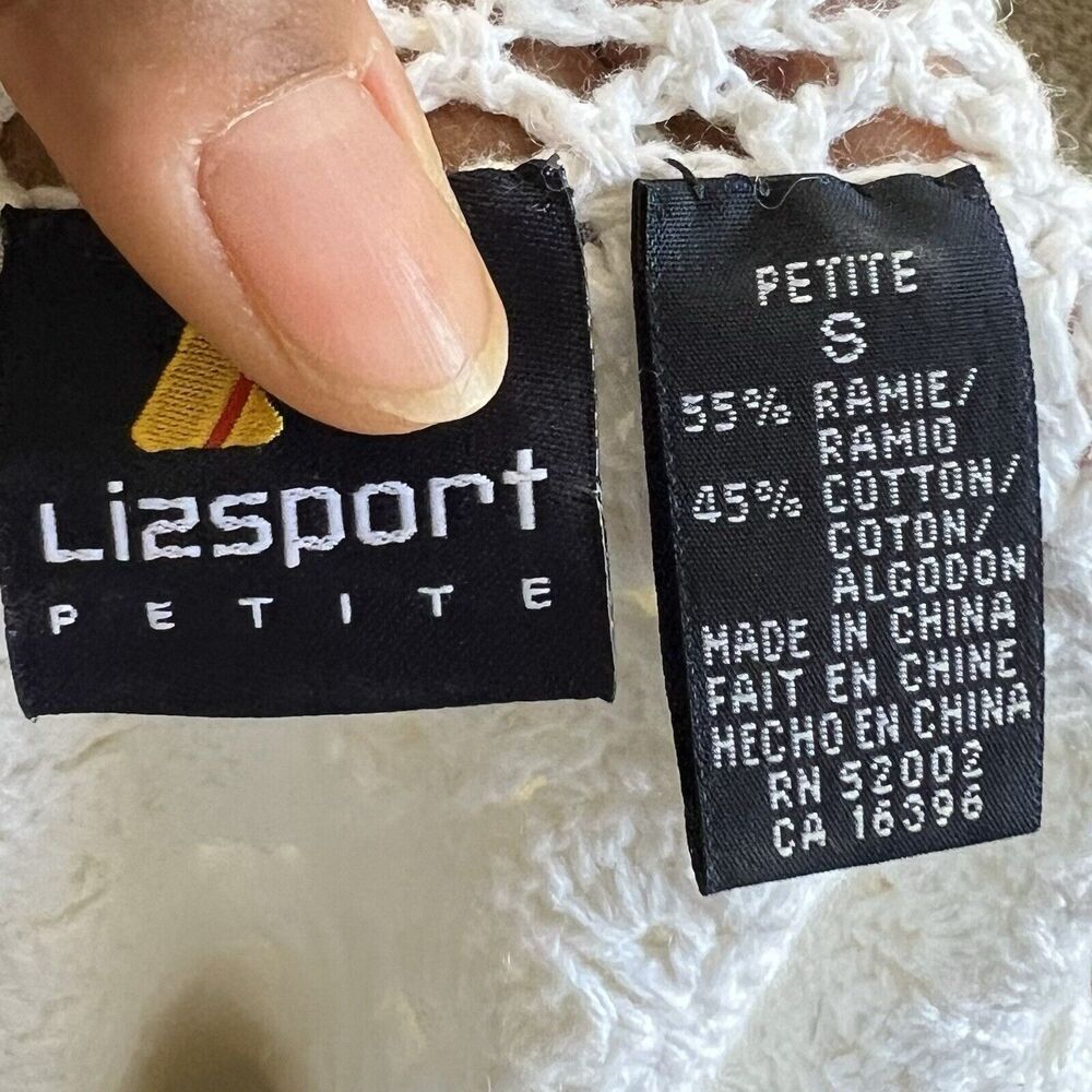 VTG Liz Sport Crochet Crop Top Cottagecore Sweater Granny Festival Boho S Petite - Picture 5 of 7
